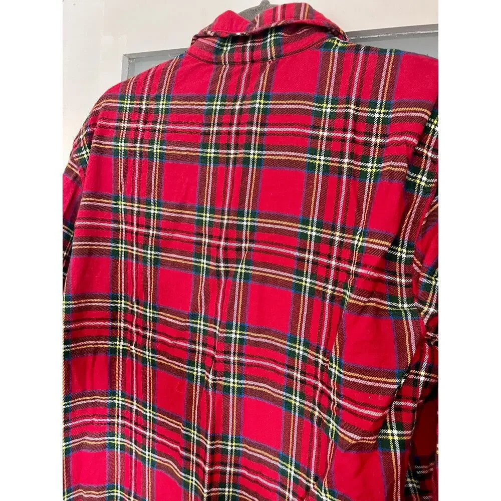Banana Republic Women’s Sleepwear Plaid Flannel Long Sleeve Shirt Size Medium - Picture 4 of 8